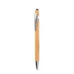 BLANC BAMBOO. Caneta esferogr&aacute;fica em bambu, com detalhes em alum&iacute;nio cromado - Natural