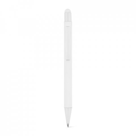 CLINT MATE. Caneta esferogr&aacute;fica com um design moderno em alum&iacute;nio 100% reciclado, com acabamento mate - Branco
