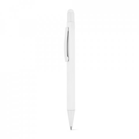 CLINT MATE. Caneta esferogr&aacute;fica com um design moderno em alum&iacute;nio 100% reciclado, com acabamento mate - Branco