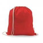 ISTANBUL. Sacola tipo mochila em 70% algod&atilde;o reciclado e 30% poli&eacute;ster reciclado (150 g/m&sup2;) sem tingimento - Vermelho