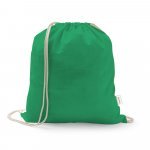 ISTANBUL. Sacola tipo mochila em 70% algod&atilde;o reciclado e 30% poli&eacute;ster reciclado (150 g/m&sup2;) sem tingimento - Verde
