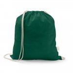 ISTANBUL. Sacola tipo mochila em 70% algod&atilde;o reciclado e 30% poli&eacute;ster reciclado (150 g/m&sup2;) sem tingimento - Verde escuro