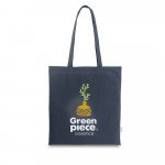 CAIRO. Sacola em 70% algod&atilde;o reciclado e 30% poli&eacute;ster reciclado (180 g/m&sup2;) sem tingimento - Azul marinho