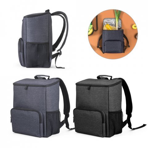 BOSTON COOLER. Cooler. Mochila com isolamento t&eacute;rmico em Nylon 2Tone com interior forrado em PEVA 14 L