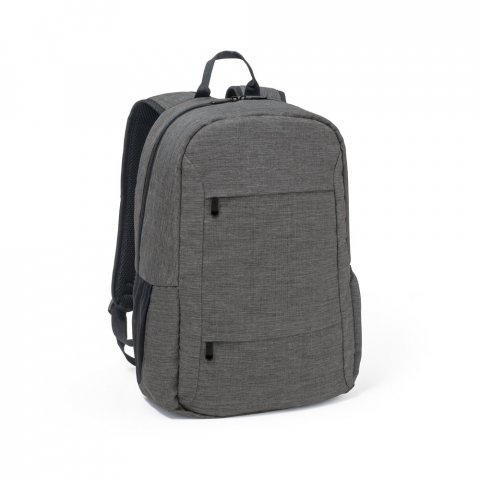 BUSINESS. Mochila para notebook 15.6" em poli&eacute;ster reciclado 300D 18 L - Cinza escuro