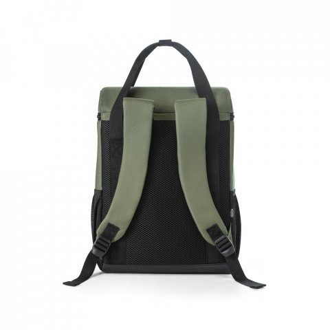 ROMA L. Cooler. Mochila t&eacute;rmica almofadada em ripstop poli&eacute;ster reciclado 600D com interior forrado em PEVA 16 L - Verde escuro