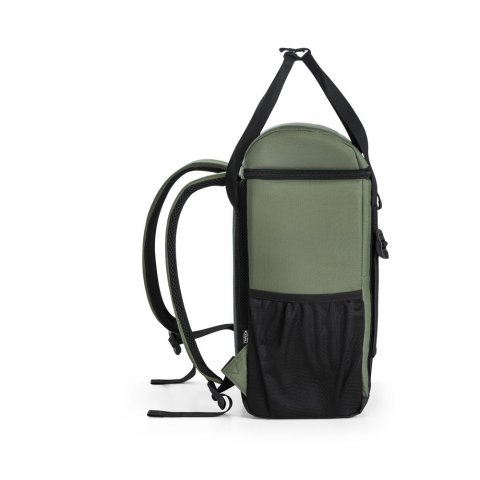 ROMA L. Cooler. Mochila t&eacute;rmica almofadada em ripstop poli&eacute;ster reciclado 600D com interior forrado em PEVA 16 L - Verde escuro