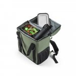 ROMA L. Cooler. Mochila t&eacute;rmica almofadada em ripstop poli&eacute;ster reciclado 600D com interior forrado em PEVA 16 L - Verde escuro