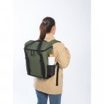 ROMA L. Cooler. Mochila t&eacute;rmica almofadada em ripstop poli&eacute;ster reciclado 600D com interior forrado em PEVA 16 L - Verde escuro