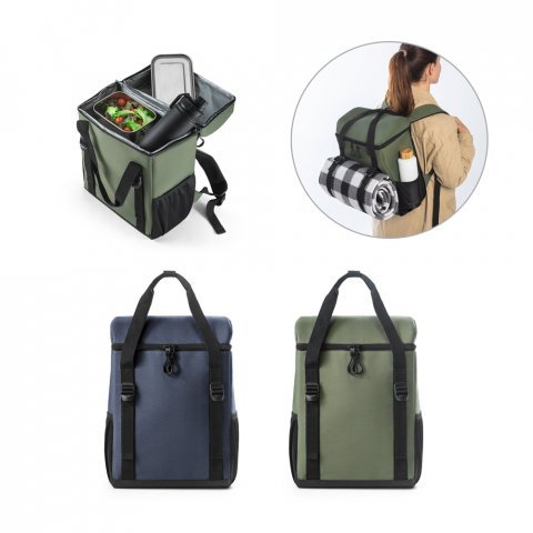ROMA L. Cooler. Mochila t&eacute;rmica almofadada em ripstop poli&eacute;ster reciclado 600D com interior forrado em PEVA 16 L