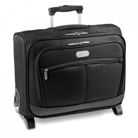 MOURA. Mala de viagem para notebook (15.6") em c. sint&eacute;tico e 1680D com caixa r&iacute;gida e 2 rodas (20 L) - Preto