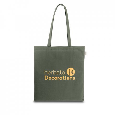 MEXICO. Sacola em algod&atilde;o reciclado e poli&eacute;ster reciclado sem tingimento (140 g/m&sup2;) sem tingimento - Verde tropa