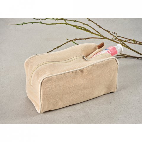 SEYCHELLES. Bolsa de cosm&eacute;ticos em juco (mistura de algod&atilde;o e juta, 260g/m&sup2;) em juco com interior forrado em 70% algod&atilde;o reciclado e 30% poli&eacute;ster reciclado