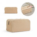 SEYCHELLES. Bolsa de cosm&eacute;ticos em juco (mistura de algod&atilde;o e juta, 260g/m&sup2;) em juco com interior forrado em 70% algod&atilde;o reciclado e 30% poli&eacute;ster reciclado