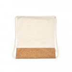 MANAUS BPACK. Sacola tipo mochila em 70% algod&atilde;o reciclado e 30% poli&eacute;ster reciclado (180g/m&sup2;) com base em corti&ccedil;a - Natural claro