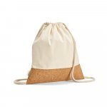 MANAUS BPACK. Sacola tipo mochila em 70% algod&atilde;o reciclado e 30% poli&eacute;ster reciclado (180g/m&sup2;) com base em corti&ccedil;a