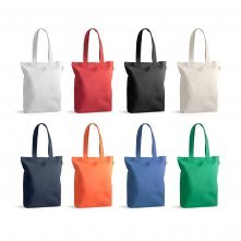 PRAGA. Sacola em 70% algod&atilde;o reciclado e 30% poli&eacute;ster reciclado (220g/m&sup2;) sem tingimento