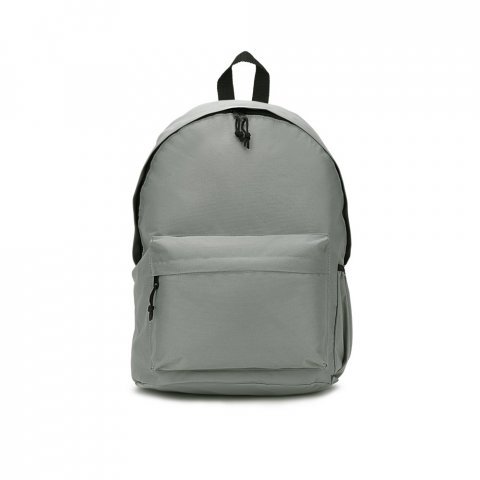 ROSARIO. Mochila em poliéster reciclado 600D com bolso frontal espaçoso 18 L - Cinza claro