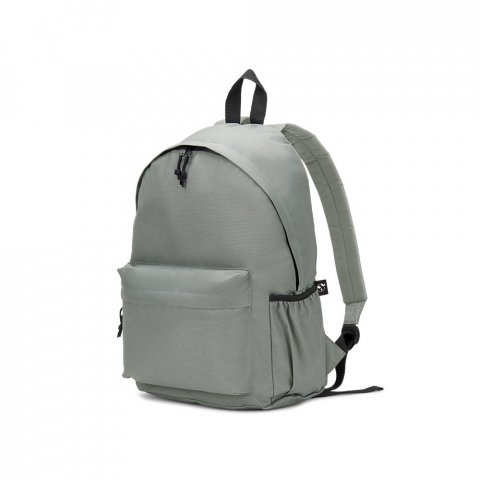 ROSARIO. Mochila em poliéster reciclado 600D com bolso frontal espaçoso 18 L - Cinza claro