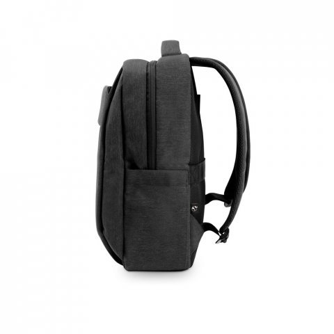 COVENTRY. Mochila, totalmente almofadada, para notebook 15,6" em poliéster reciclado 300D de alta densidade 18 L - Cinza escuro