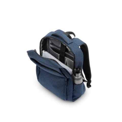 COVENTRY. Mochila, totalmente almofadada, para notebook 15,6" em poliéster reciclado 300D de alta densidade 18 L - Azul marinho