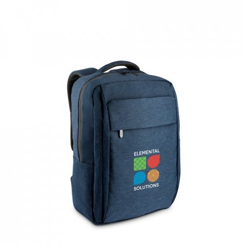 COVENTRY. Mochila, totalmente almofadada, para notebook 15,6" em poliéster reciclado 300D de alta densidade 18 L - Azul marinho