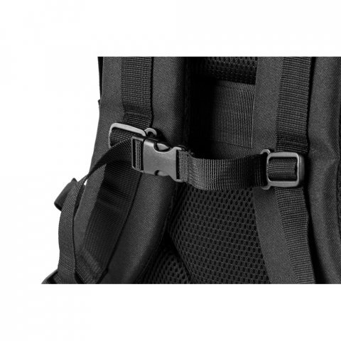 EDINBURGH BPACK. Mochila estilo militar em poliéster reciclado 600D, de alta densidade, com bolso para notebook 17.3" 21 L - Preto