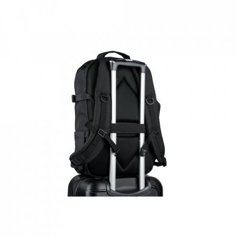 EDINBURGH BPACK. Mochila estilo militar em poliéster reciclado 600D, de alta densidade, com bolso para notebook 17.3" 21 L - Preto