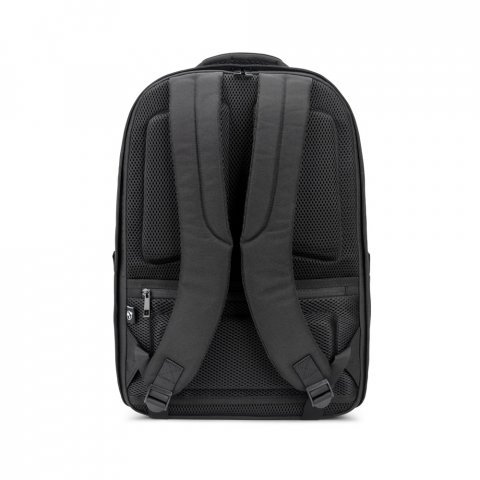 YANGON BPACK. Mochila antirroubo, em poliéster reciclado 600D twill, resistente à água, e bolso para notebook 17.3" 20 L - Preto