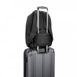 YANGON BPACK. Mochila antirroubo, em poliéster reciclado 600D twill, resistente à água, e bolso para notebook 17.3" 20 L - Preto