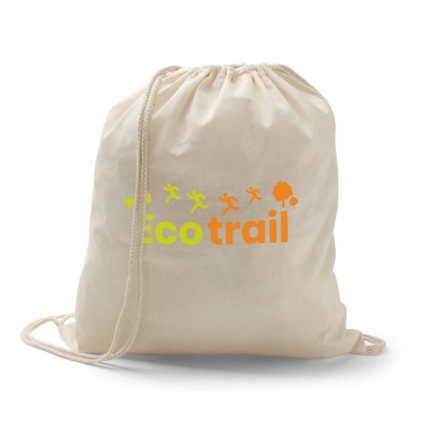 HANOVER. Sacola tipo mochila 100% algod&atilde;o (100 g/m&sup2;) - Natural claro