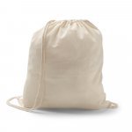 HANOVER. Sacola tipo mochila 100% algod&atilde;o (100 g/m&sup2;) - Natural claro