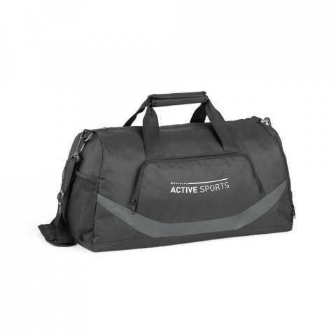BAGO. Bolsa esportiva em 300D e 1680D com fundo em placa semi-r&iacute;gida (35 L) - Cinza