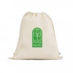 BELIZE. Sacola tipo mochila 100% algod&atilde;o org&acirc;nico (140 g/m&sup2;) - Natural claro