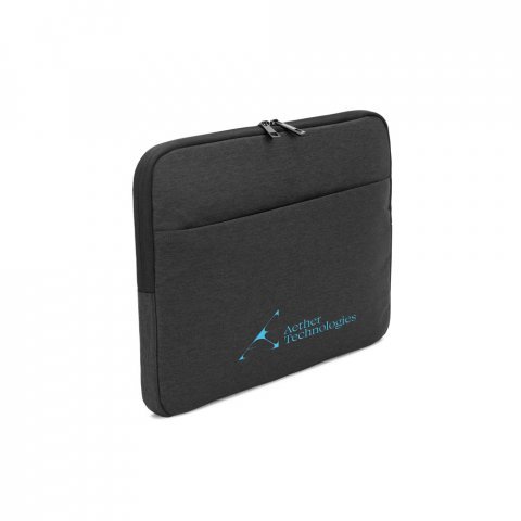 NEWCASTLE. Pasta para notebook 14" em poliéster reciclado 600D de alta densidade - Cinza escuro