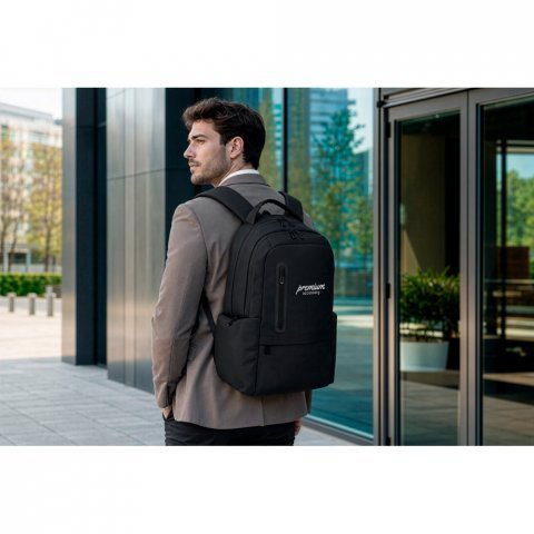 BOSTON SOLID. Mochila para notebook (17") em nylon 150D com 2 compartimentos acolchoados