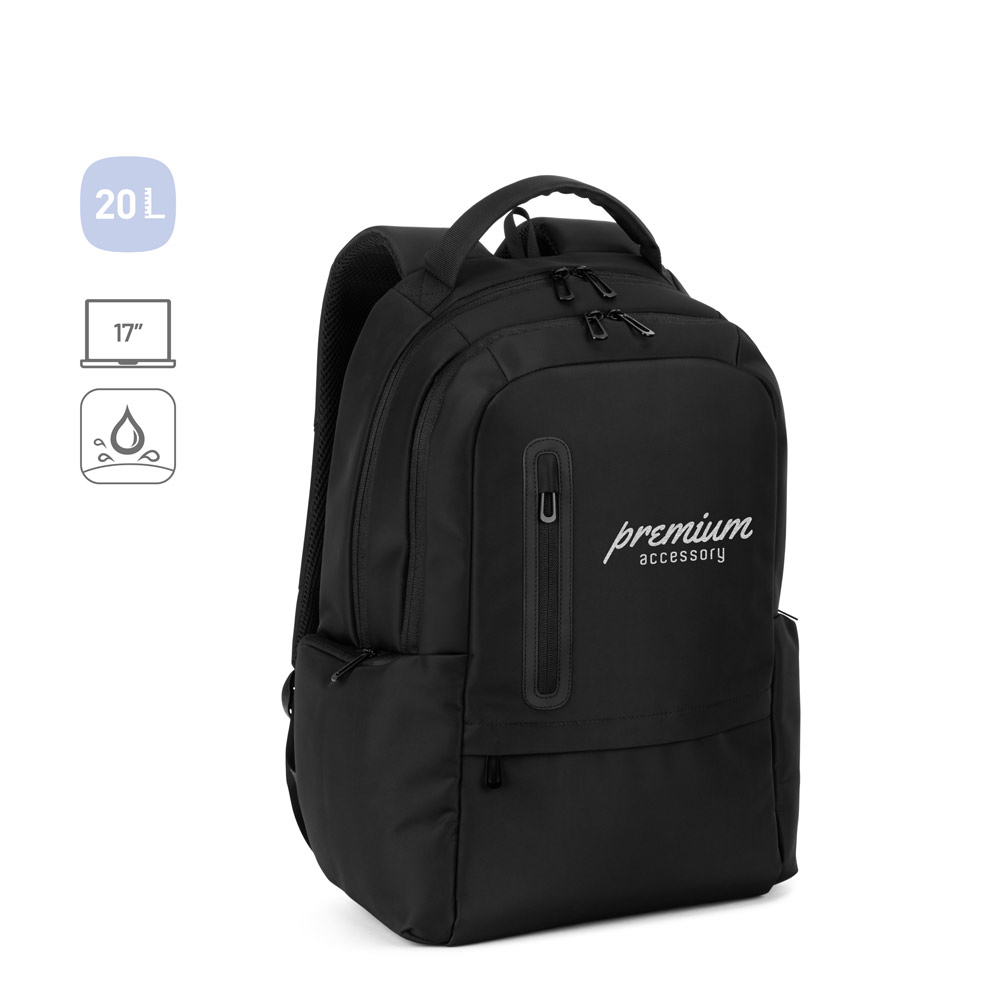 BOSTON SOLID. Mochila para notebook (17") em nylon 150D com 2 compartimentos acolchoados - Brinde Personalizado