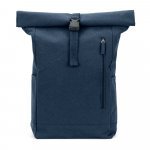 SAINT. Mochila "roll top" em algod&atilde;o reciclado e poli&eacute;ster reciclado (380 g/m&sup2;) - Azul