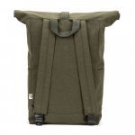 SAINT. Mochila "roll top" em algod&atilde;o reciclado e poli&eacute;ster reciclado (380 g/m&sup2;) - Verde escuro