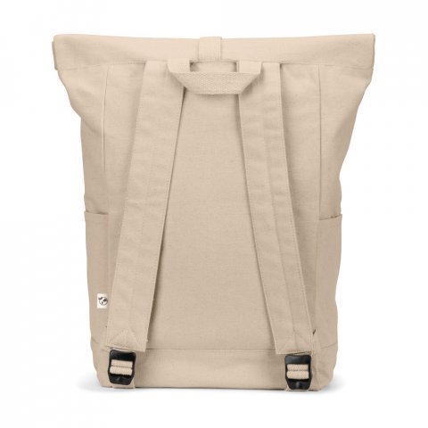 SAINT. Mochila "roll top" em algod&atilde;o reciclado e poli&eacute;ster reciclado (380 g/m&sup2;) - Natural