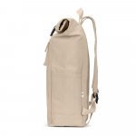 SAINT. Mochila "roll top" em algod&atilde;o reciclado e poli&eacute;ster reciclado (380 g/m&sup2;) - Natural