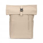 SAINT. Mochila "roll top" em algod&atilde;o reciclado e poli&eacute;ster reciclado (380 g/m&sup2;) - Natural