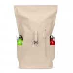 SAINT. Mochila "roll top" em algod&atilde;o reciclado e poli&eacute;ster reciclado (380 g/m&sup2;) - Natural