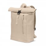 SAINT. Mochila "roll top" em algod&atilde;o reciclado e poli&eacute;ster reciclado (380 g/m&sup2;) - Natural