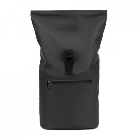 PORTLAND. Mochila "roll top" em PU com bolso para notebook (16") - Preto