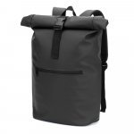 PORTLAND. Mochila "roll top" em PU com bolso para notebook (16") - Preto
