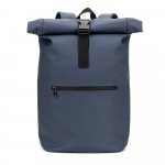 PORTLAND. Mochila "roll top" em PU com bolso para notebook (16") - Azul