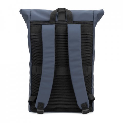 PORTLAND. Mochila "roll top" em PU com bolso para notebook (16") - Azul