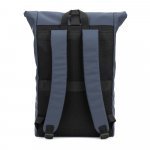 PORTLAND. Mochila "roll top" em PU com bolso para notebook (16") - Azul