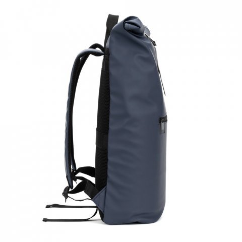 PORTLAND. Mochila "roll top" em PU com bolso para notebook (16") - Azul